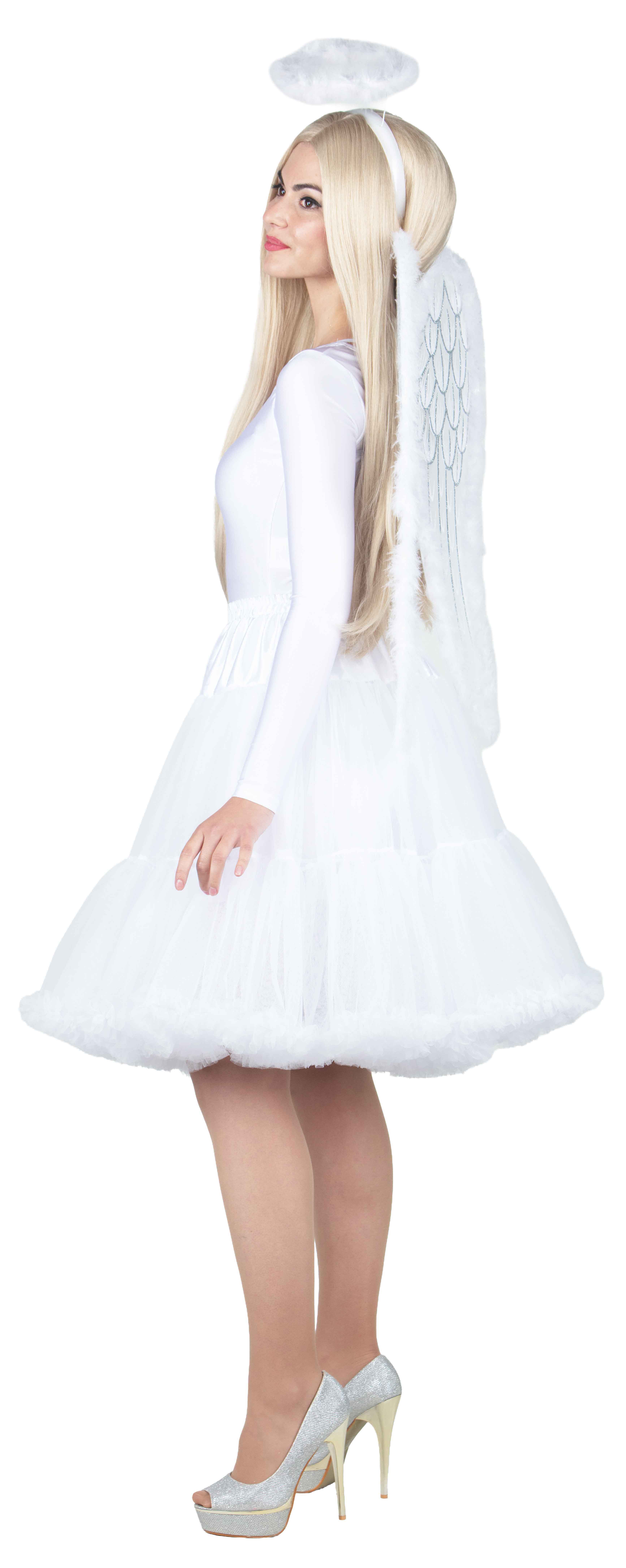 Long tutu with a frill, white
