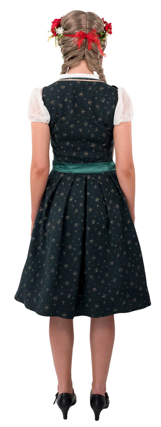 Costume tyrolien midi avec tablier vert