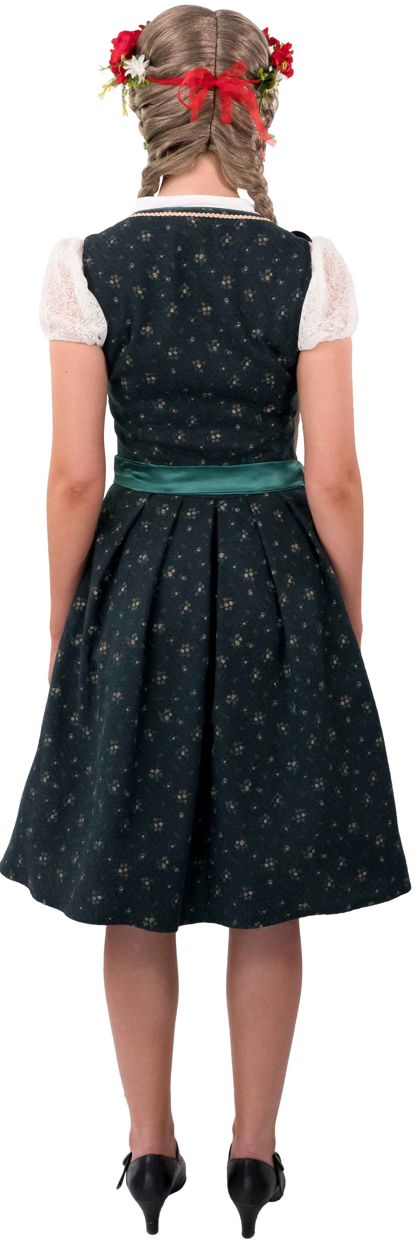 Midi dirndl with a green apron