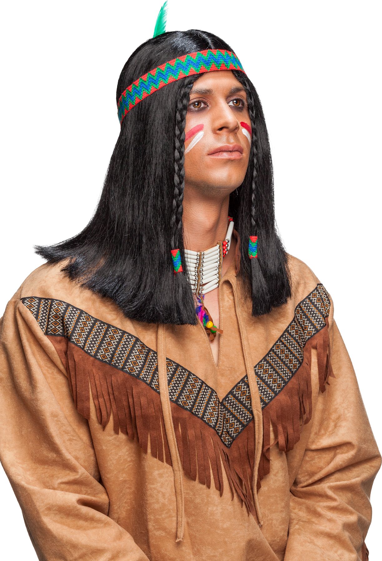 Indianer kurz mit Zöpfen