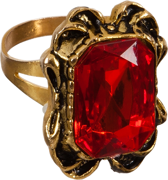 Ring mit Stein, rot