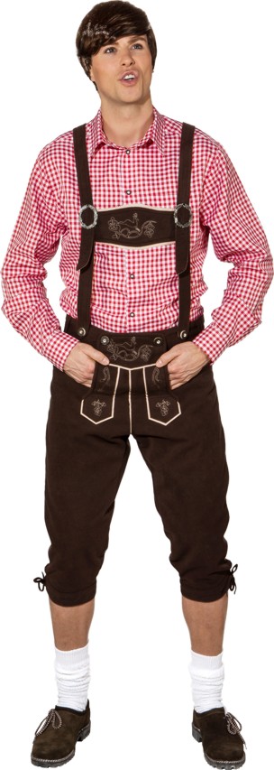 Bavarian tradional trousers - knee length, brown 