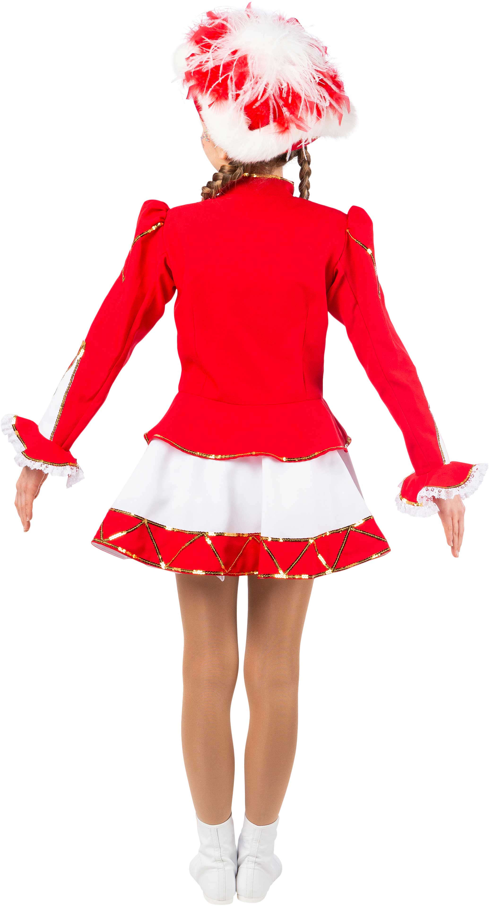 Sparkl costume, red-white with gold trim
