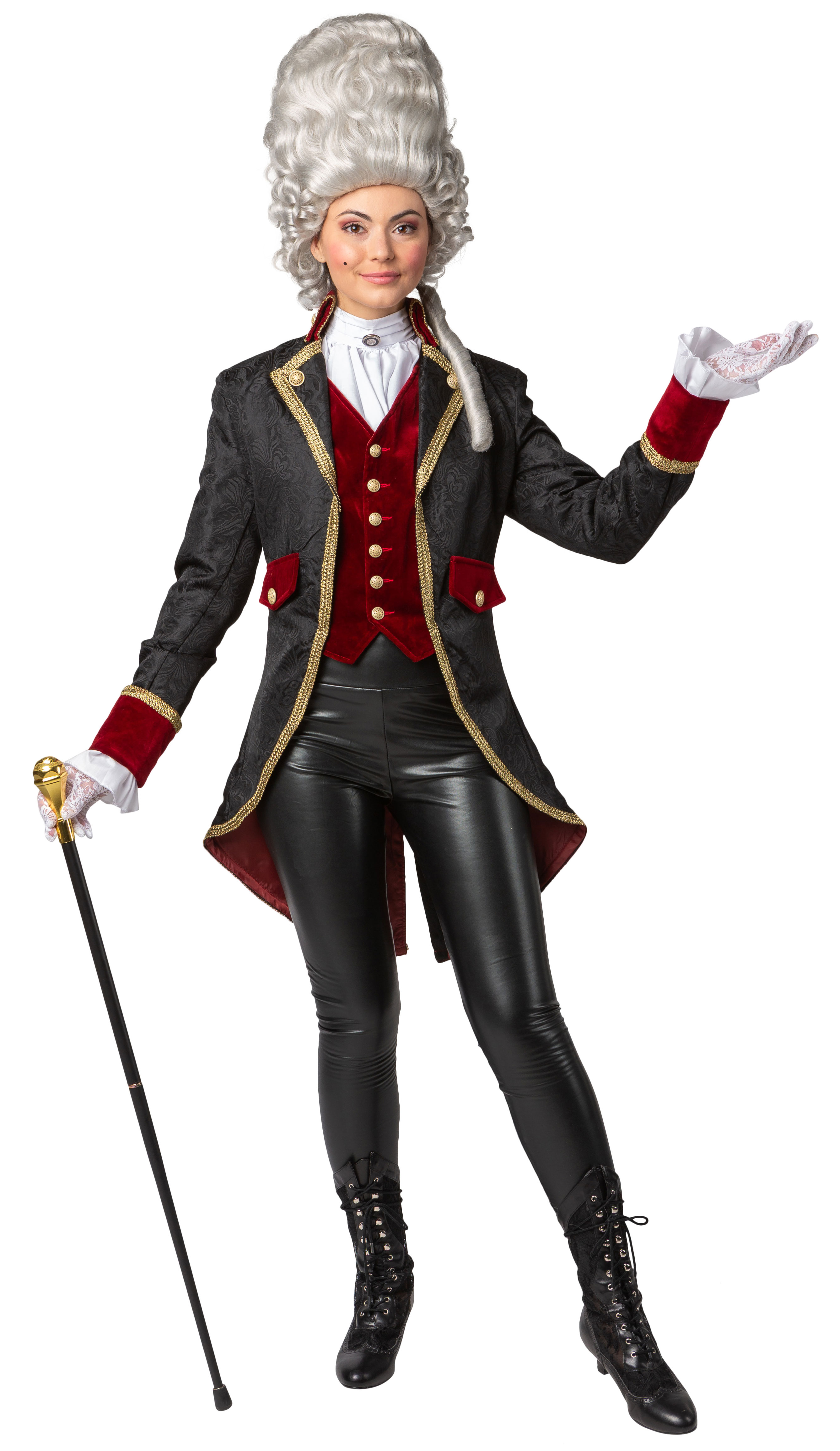 Tailcoat with vest, black-red 