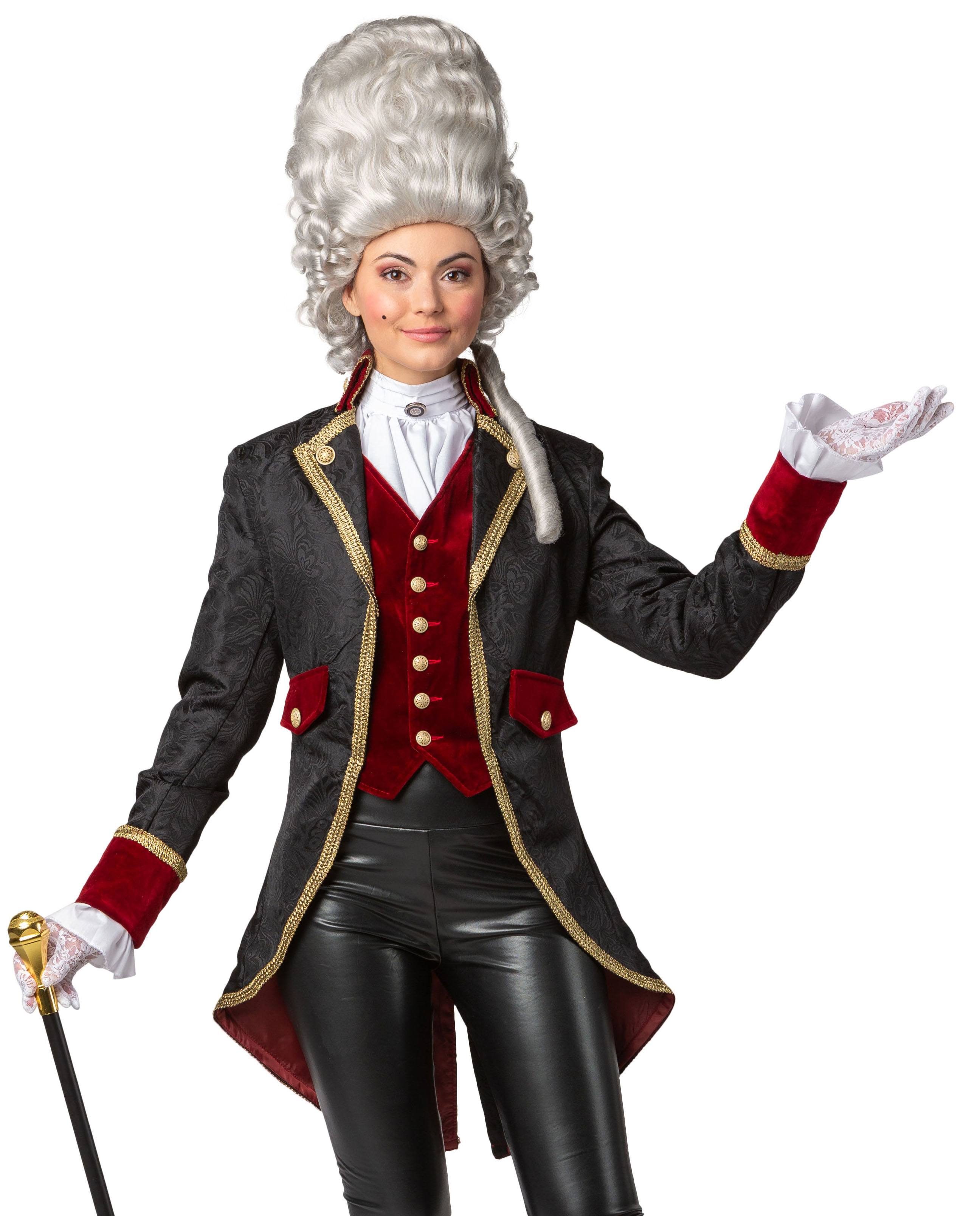 Tailcoat with vest, black-red 