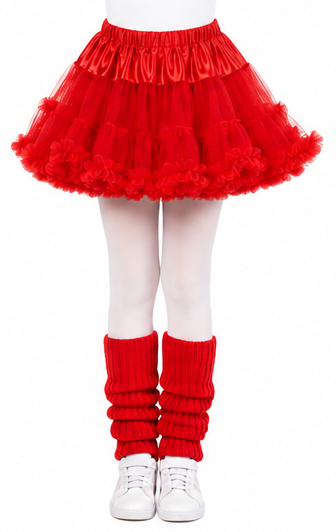 Children's petticoat with frills, red