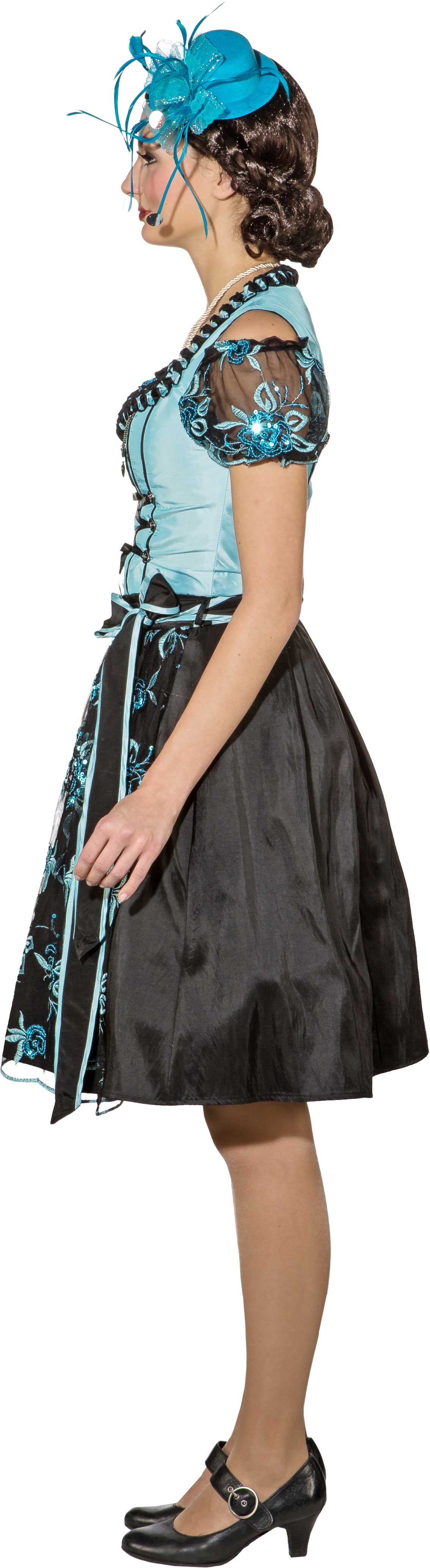 Dirndl turquoise and black