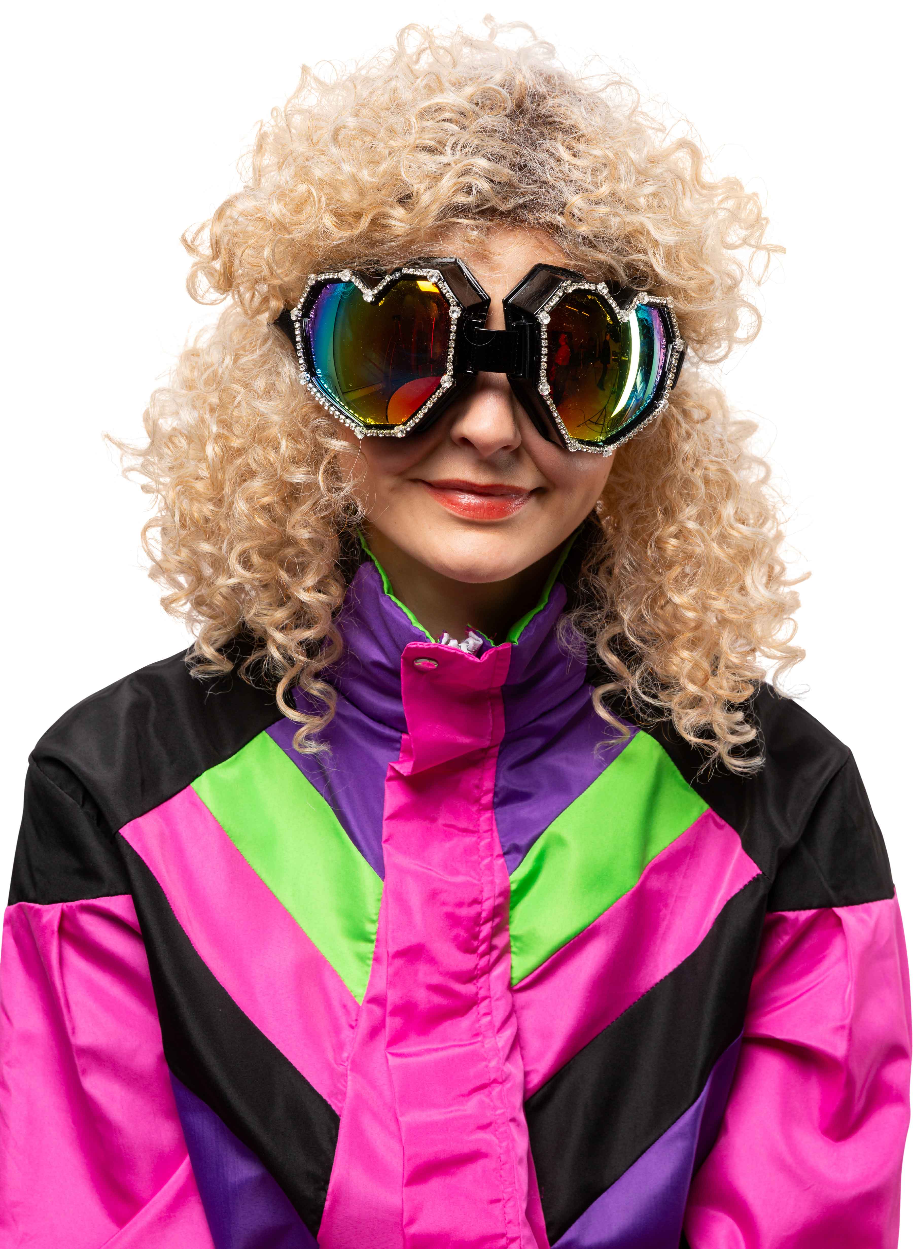 Heart-shaped ski goggles, black