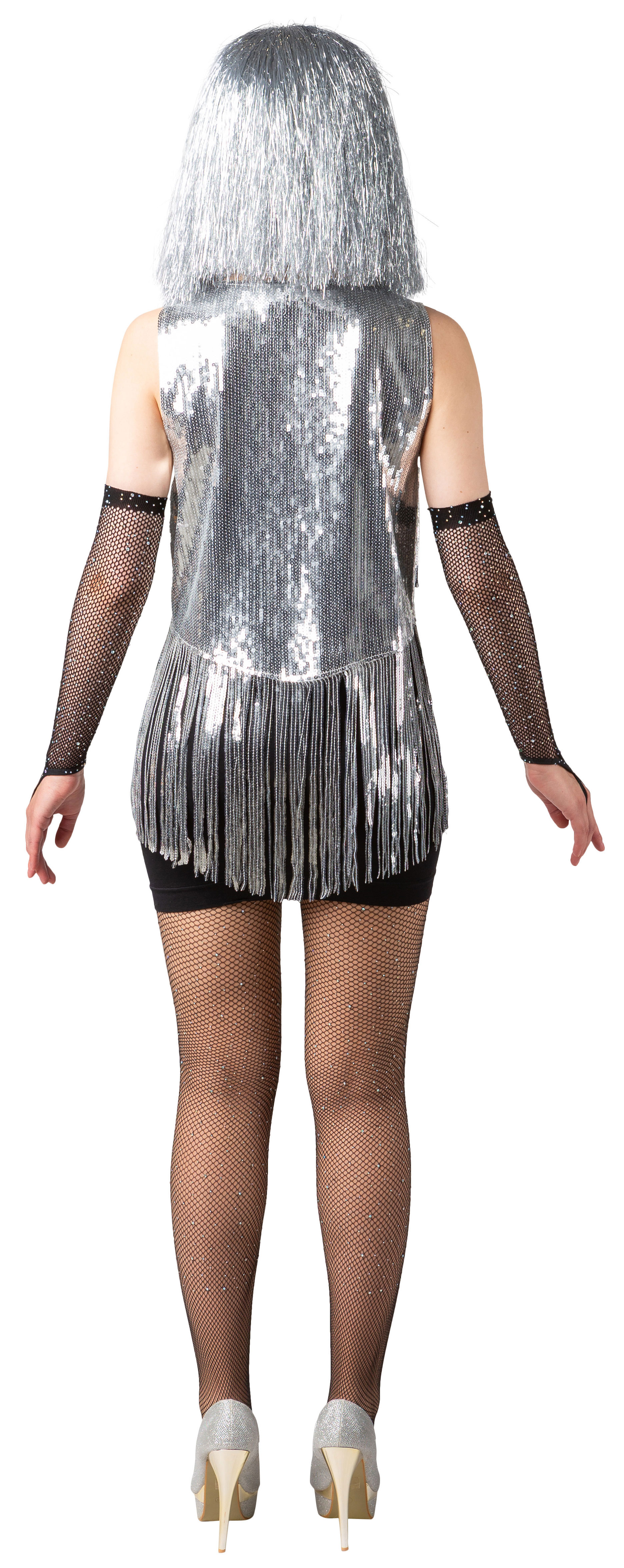 Paillettenweste, silber 