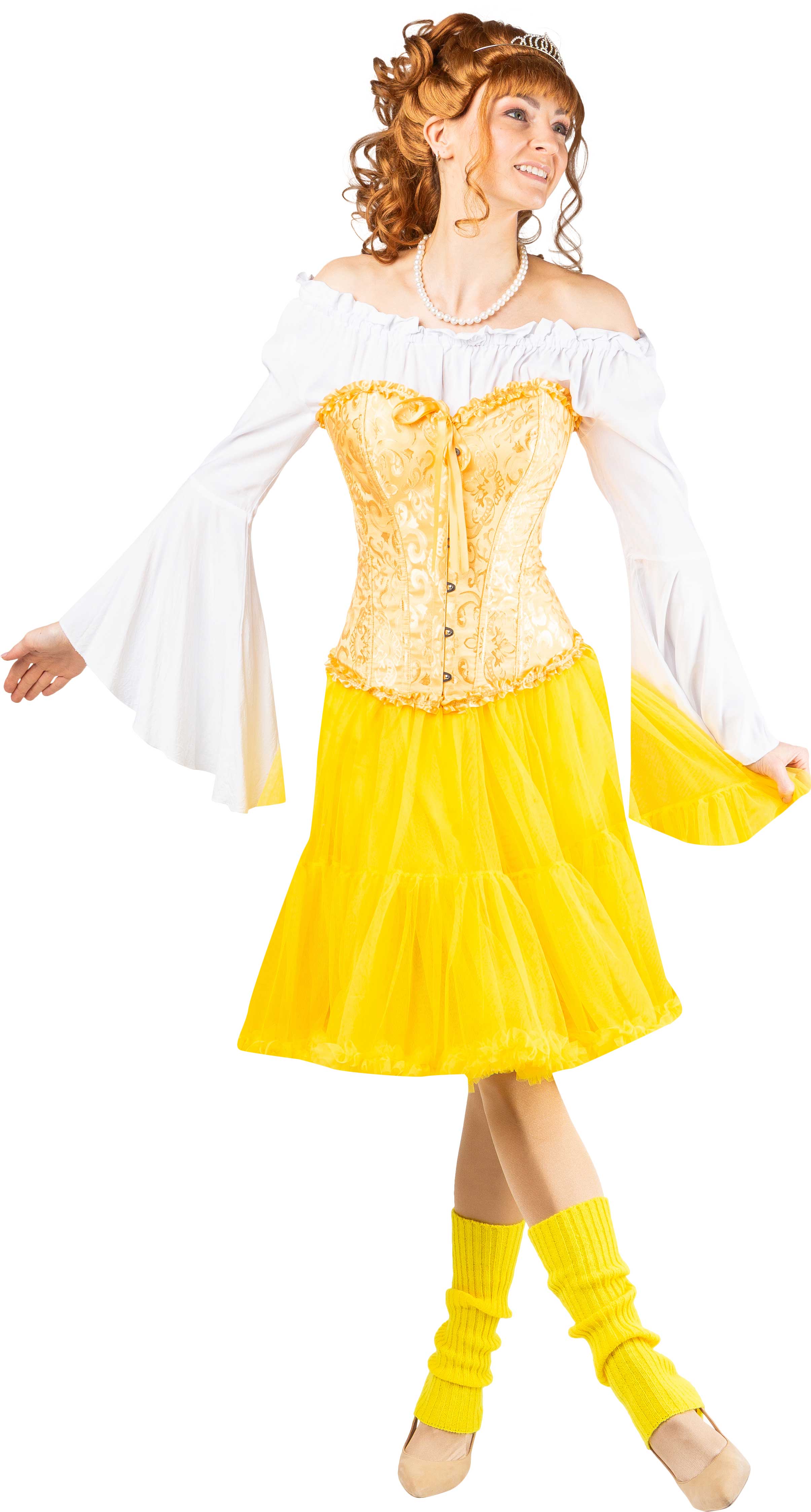 Jambières en tricot, 40 cm, jaune