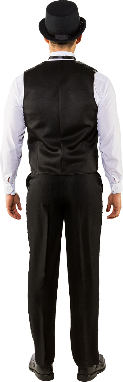 Vest black with lurex collar 