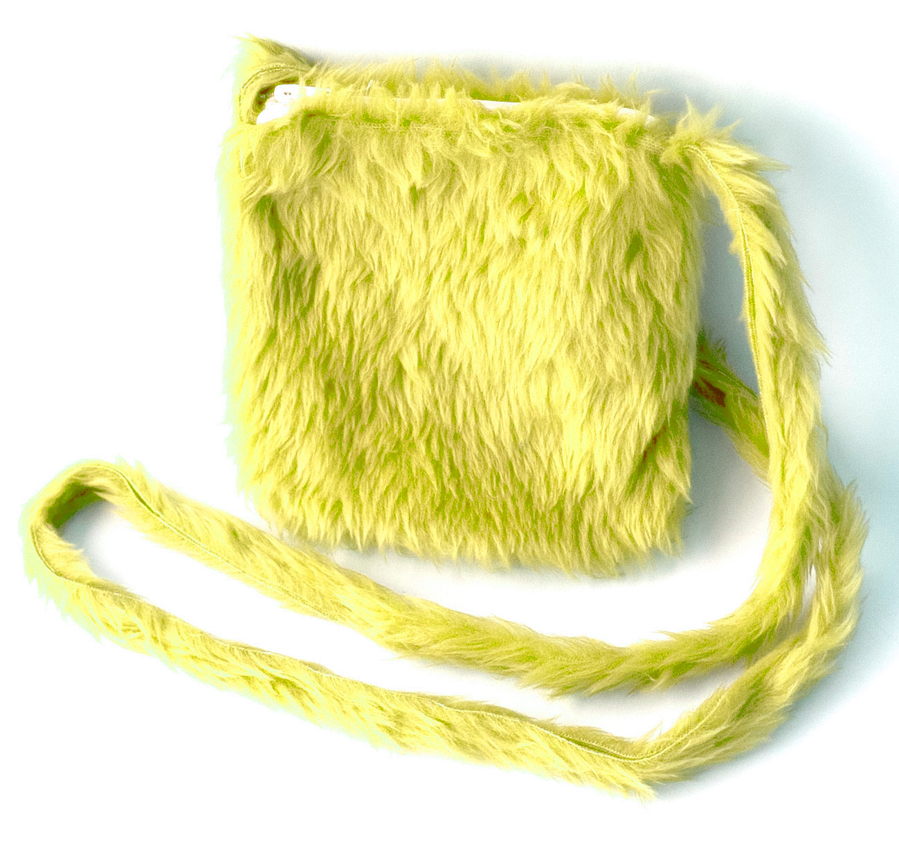 Plush bag, neon yellow
