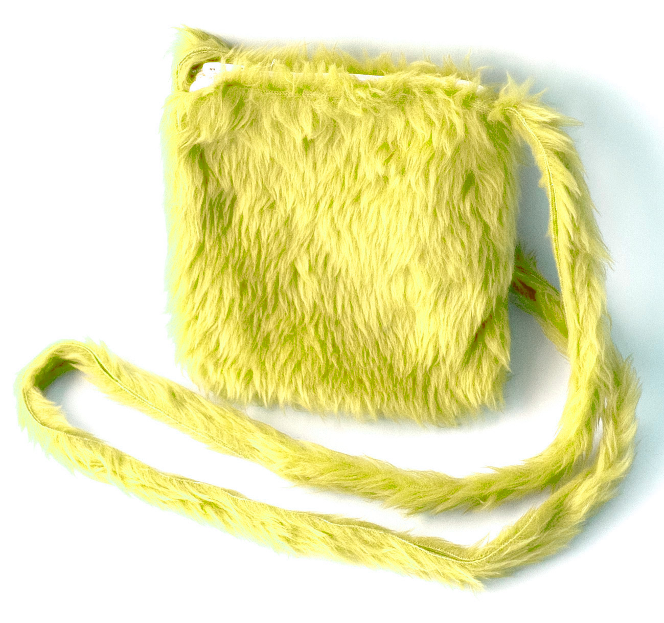 Plüschtasche, neon-gelb