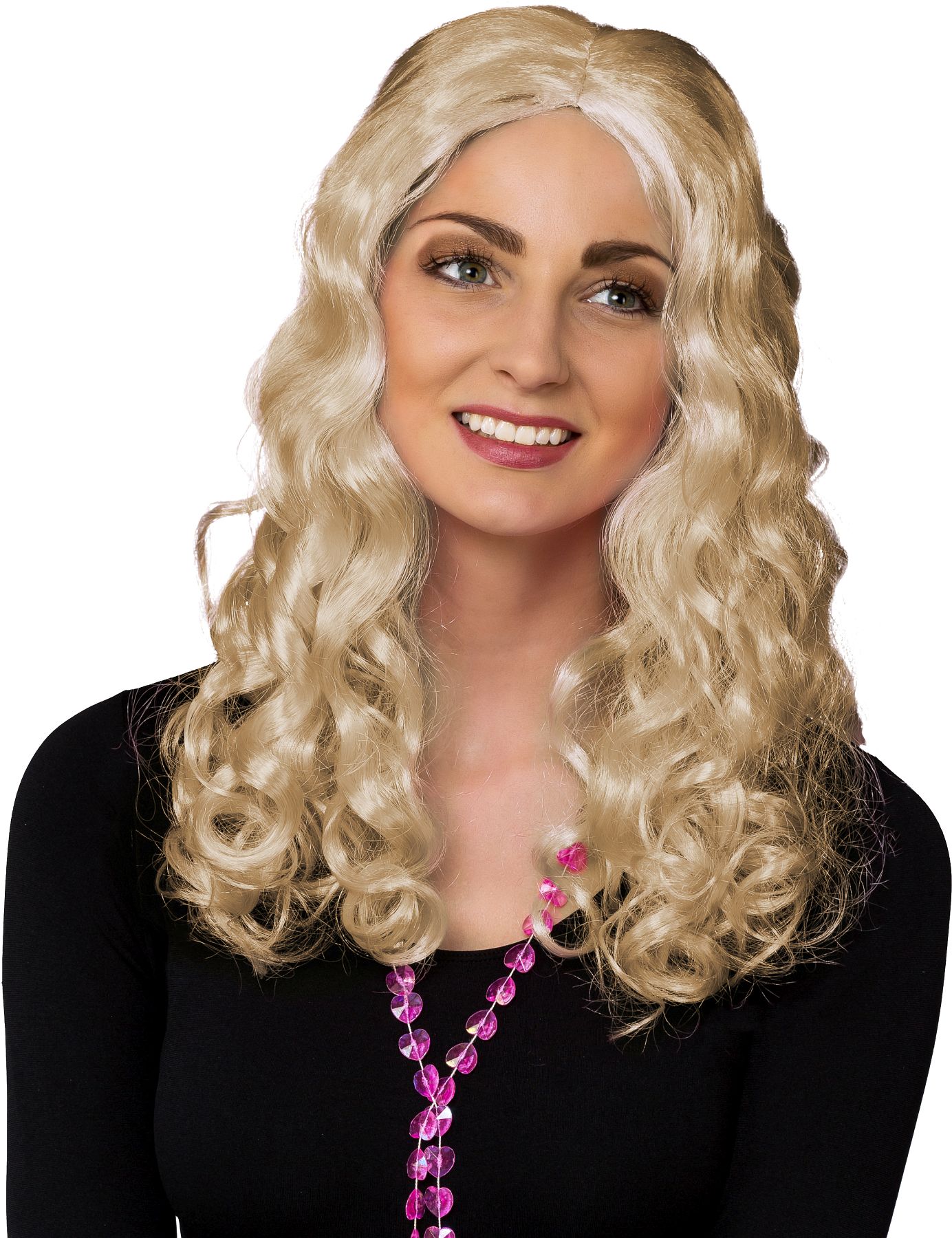 Lockenperücke Mittelscheitel, blond