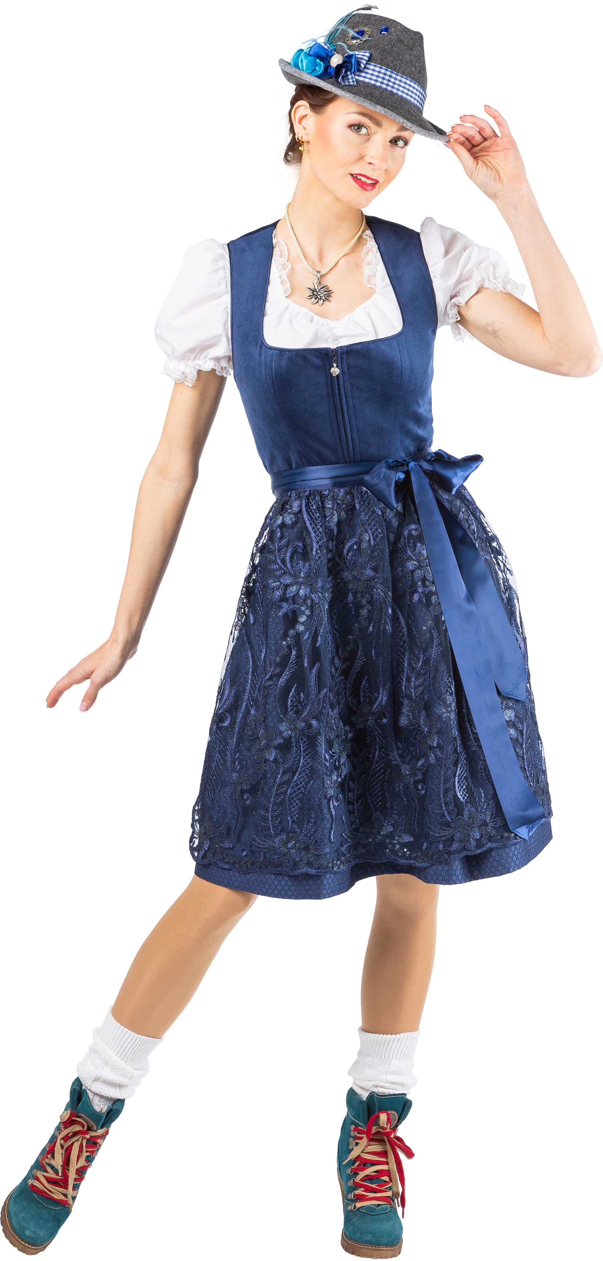 Dirndl Bluse weiß mit Spitze