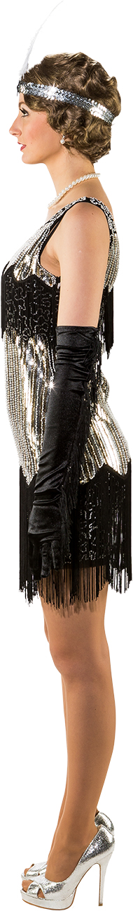 Robe à paillettes, noir/argenté 