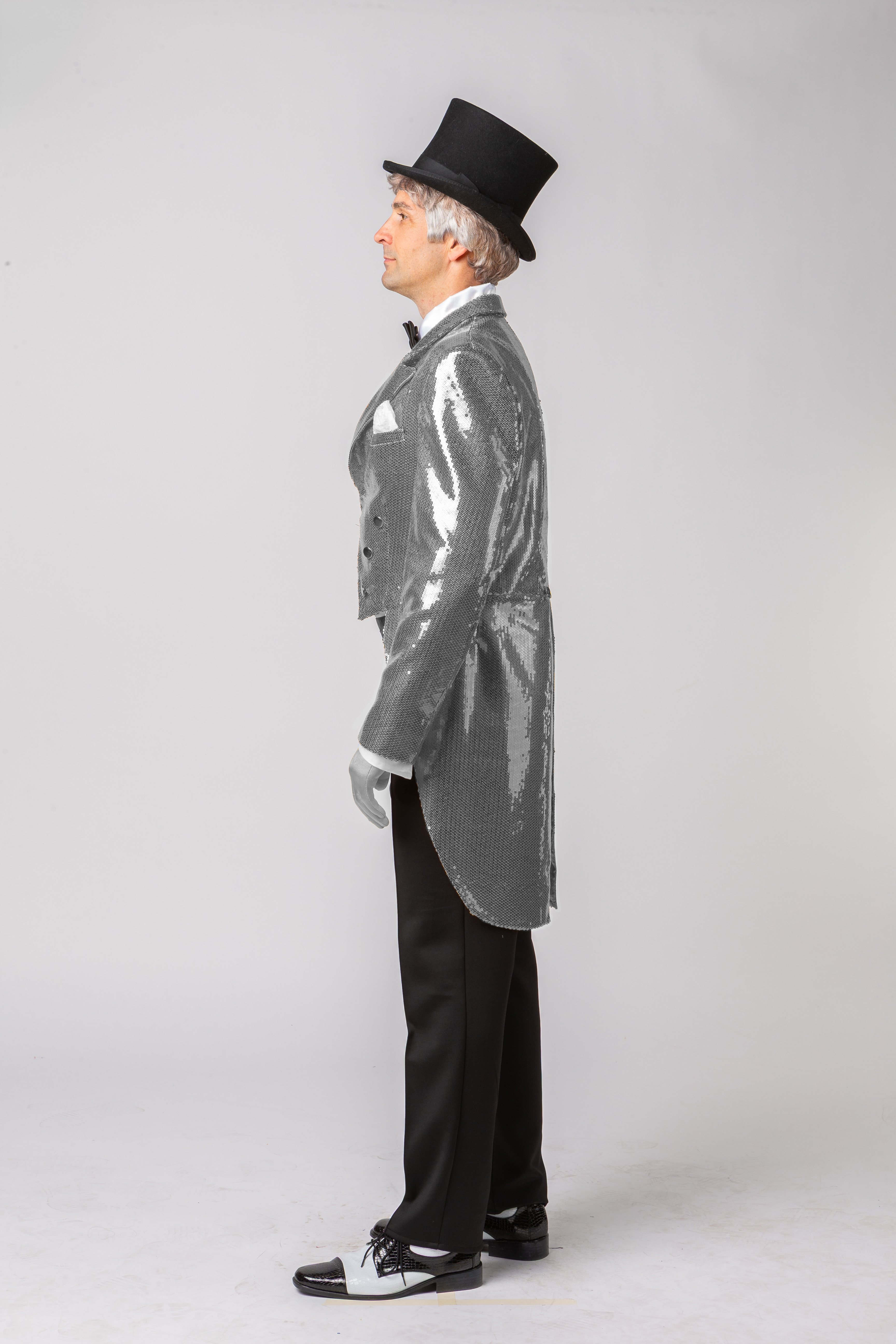 Herrenfrack Paillette, silber Herrenfrack Paillette, silber