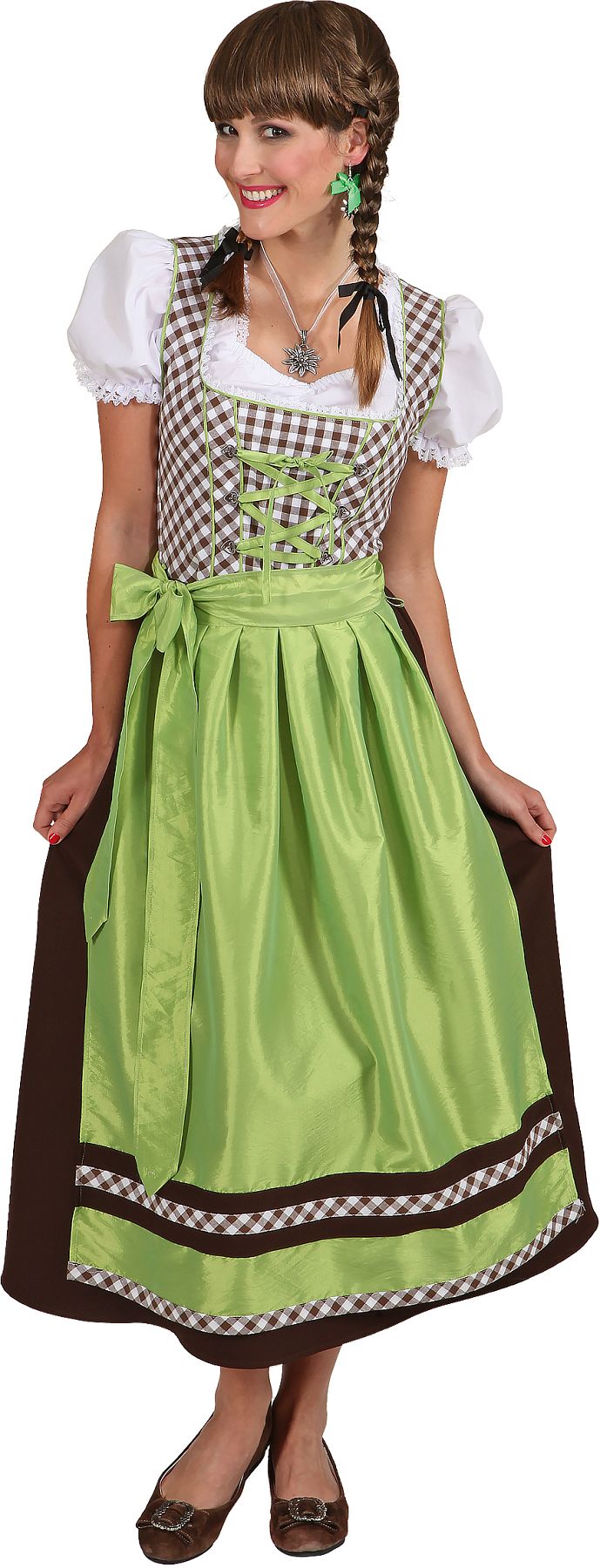 Bavarian dress ''Dirndl'', brown-green