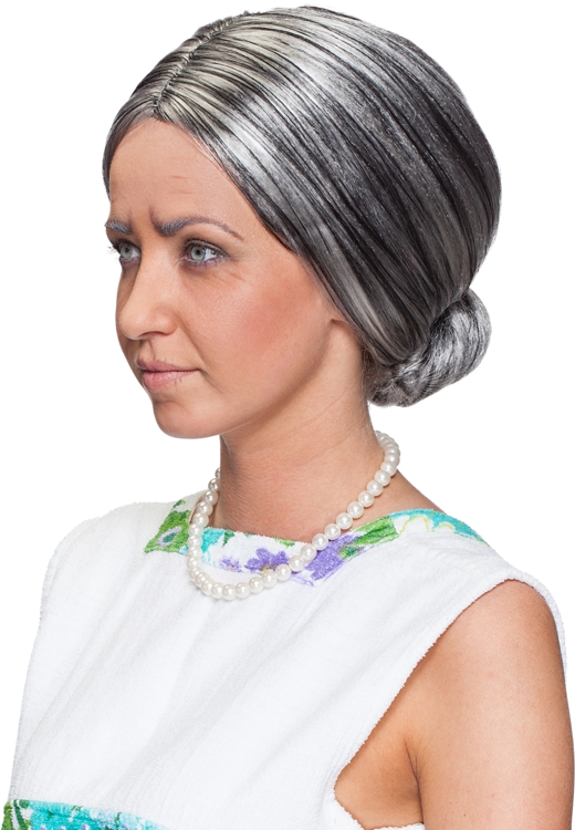 Grandmother wig with braided Dutt