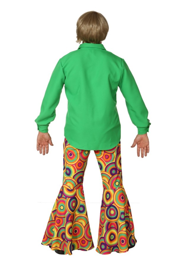 Pantalon évasé pour homme Crazy à poches, rose-vert