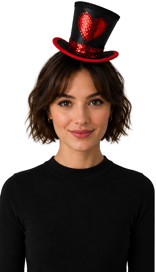 Mini heart hat, black
