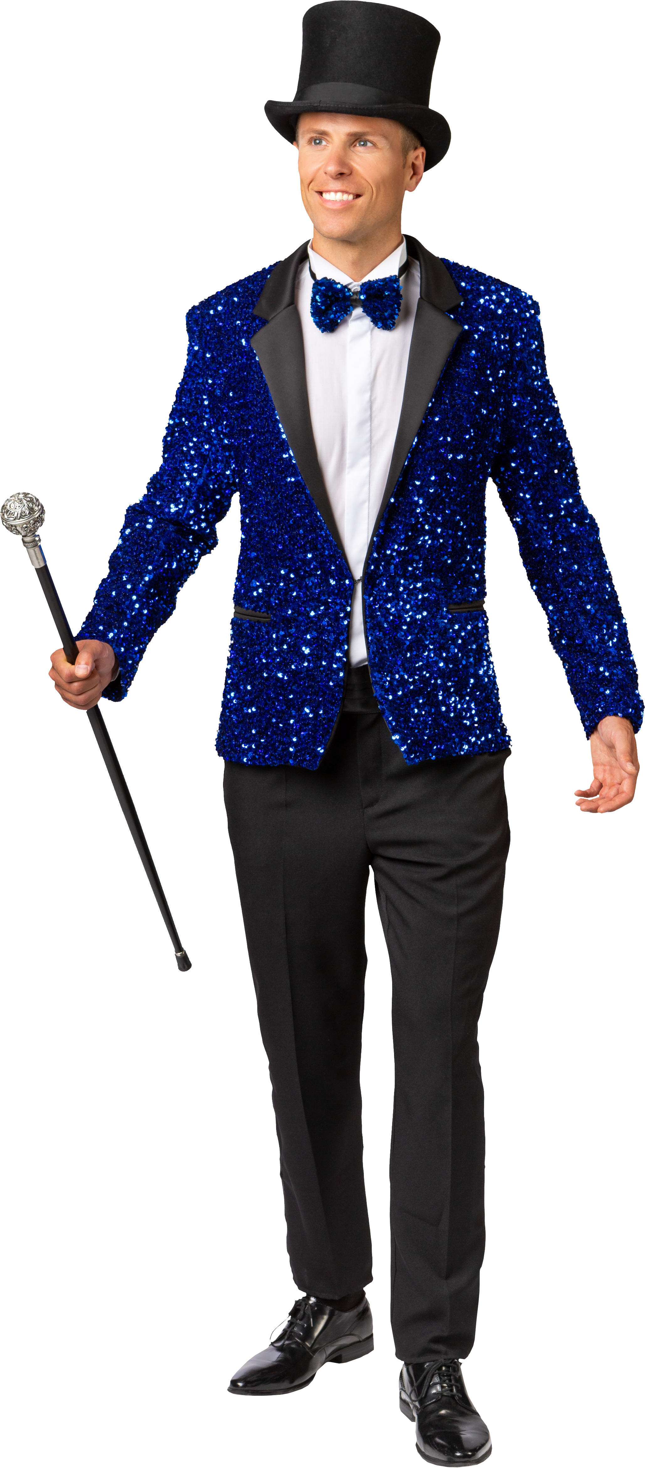 Veste à paillettes pour hommes, bleu