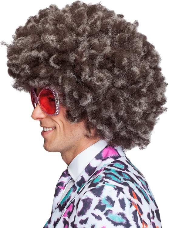 Perücke Afro, braun-blond meliert