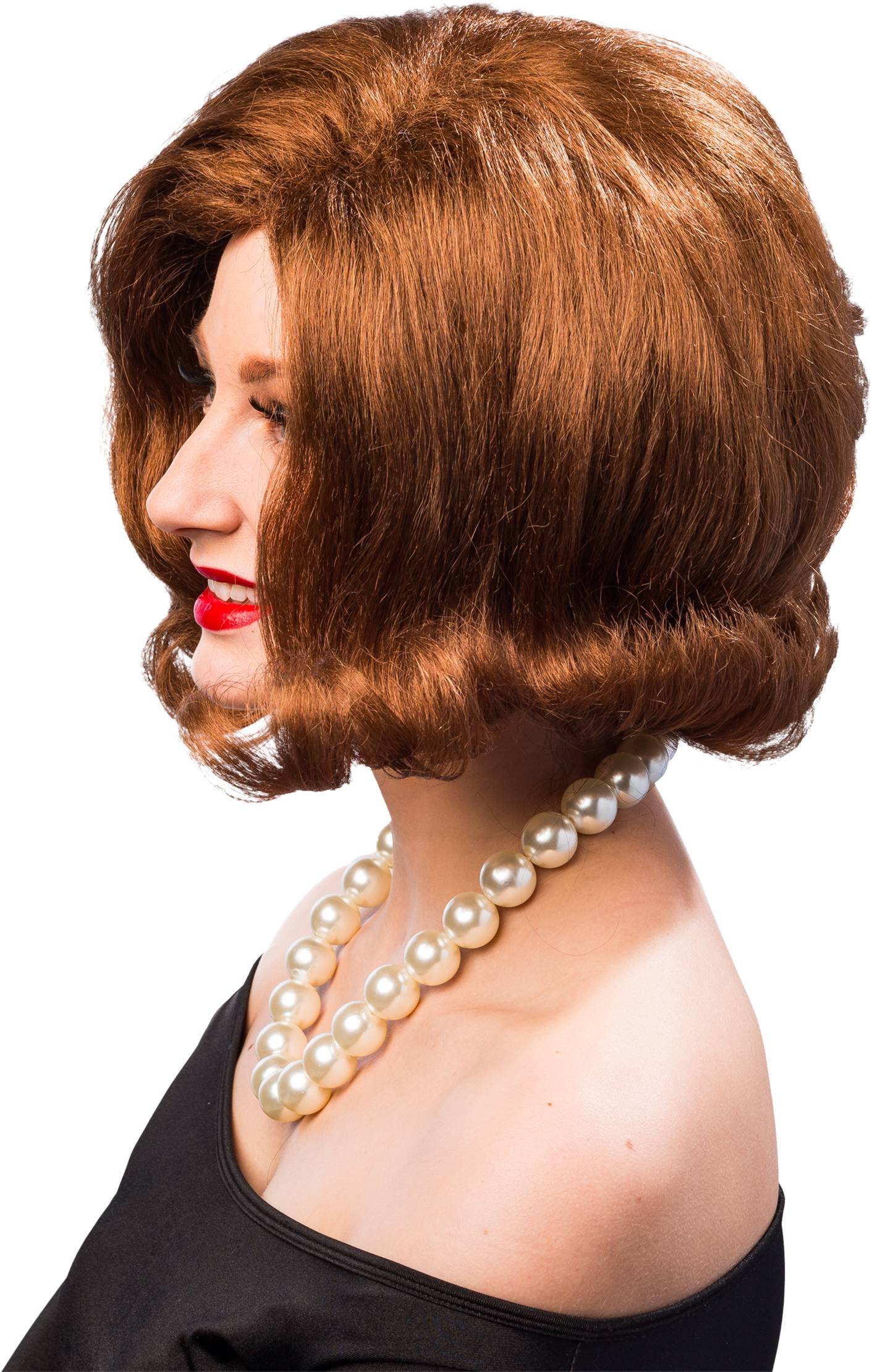 50er Jahre Perücke mit Außenrolle braun 