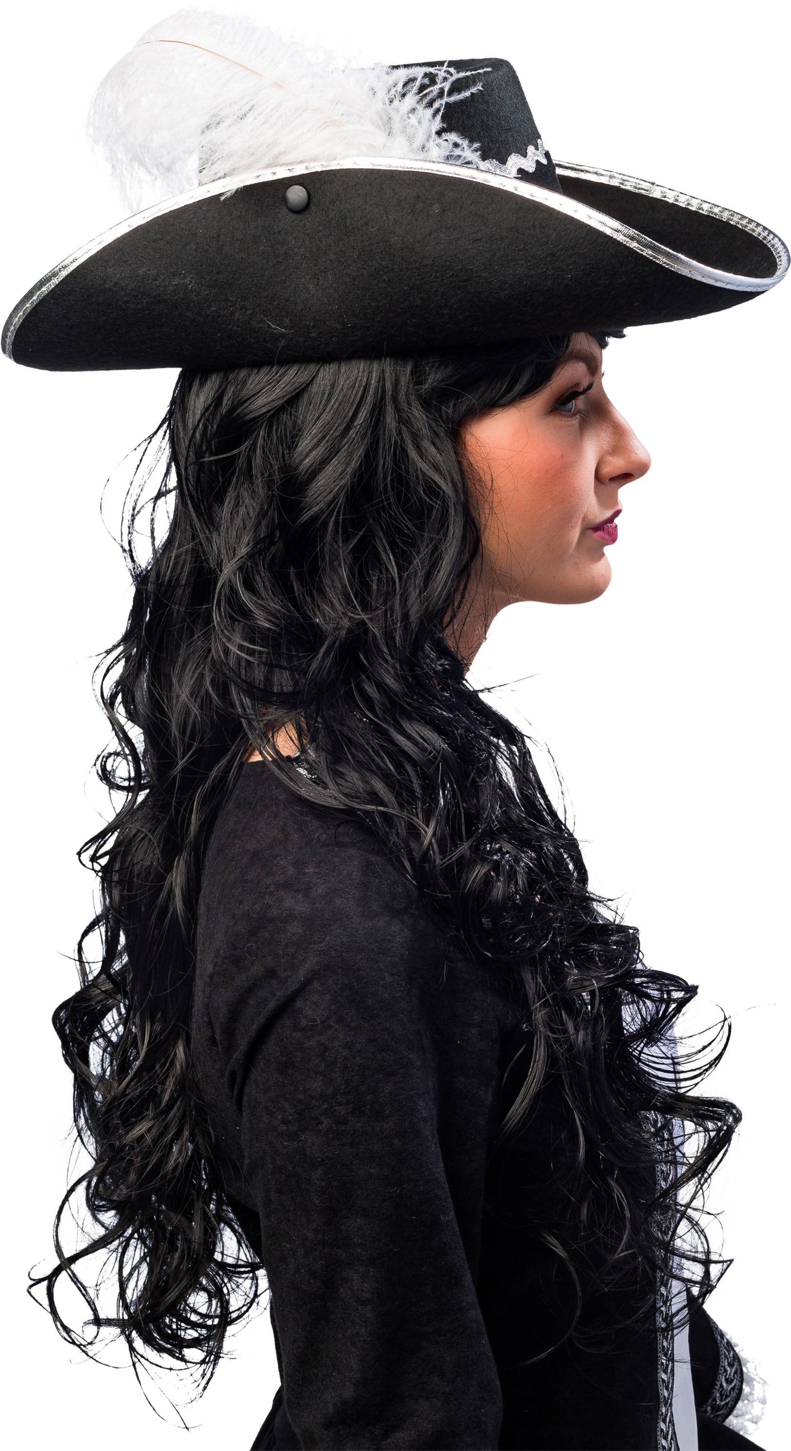 Musketeer hat black without buckle
