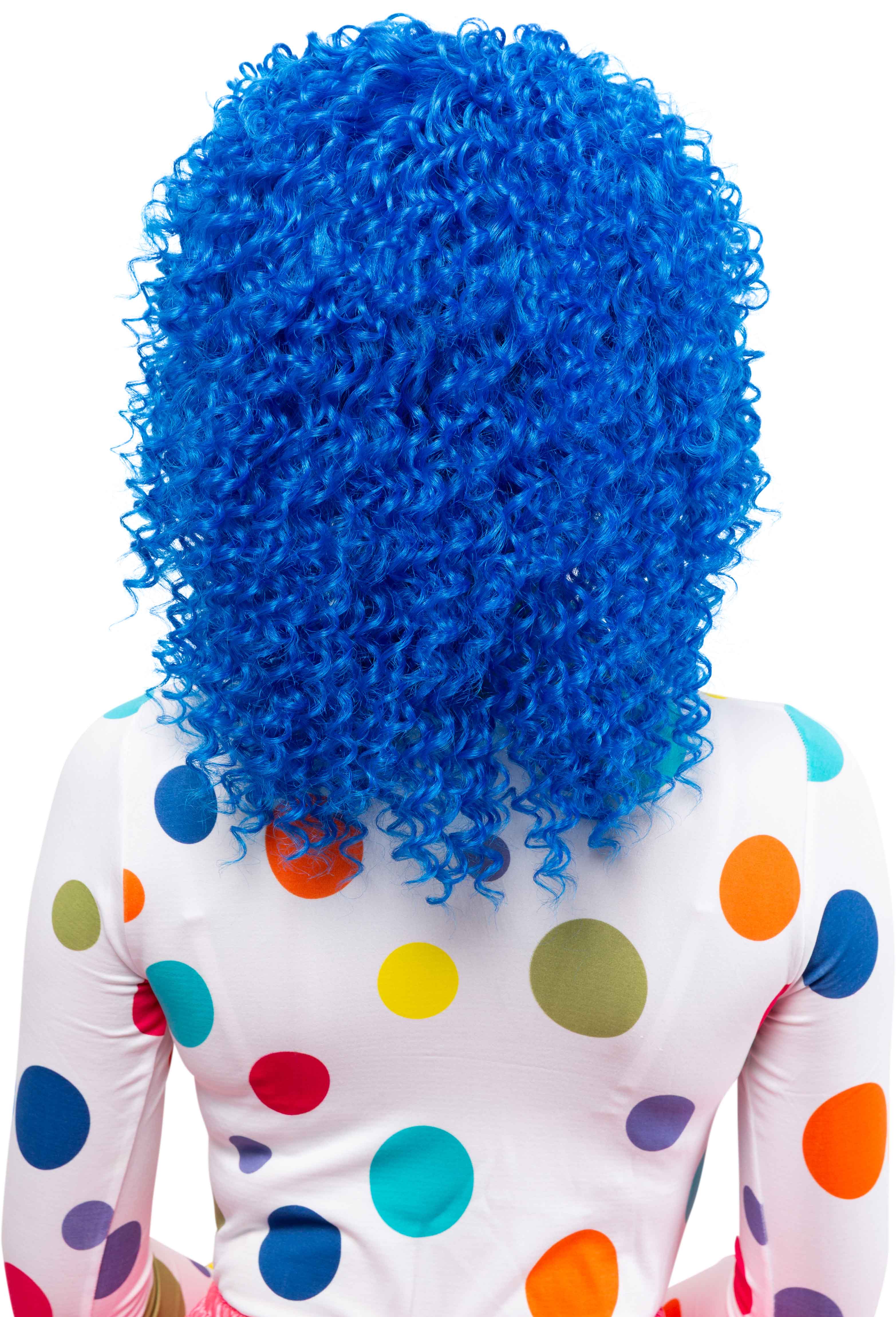 Maiden curly wig, blue