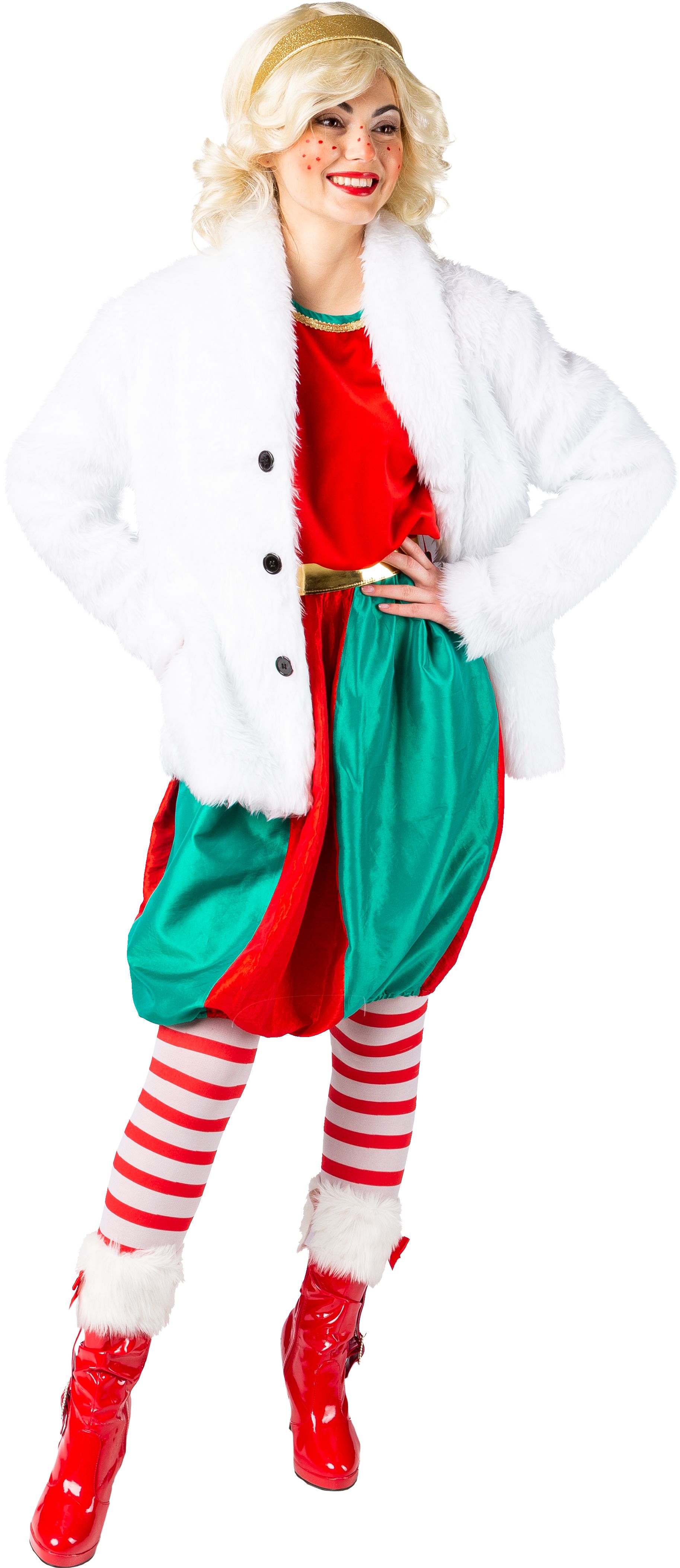 Plüsch-Jacke, weiß, S/M