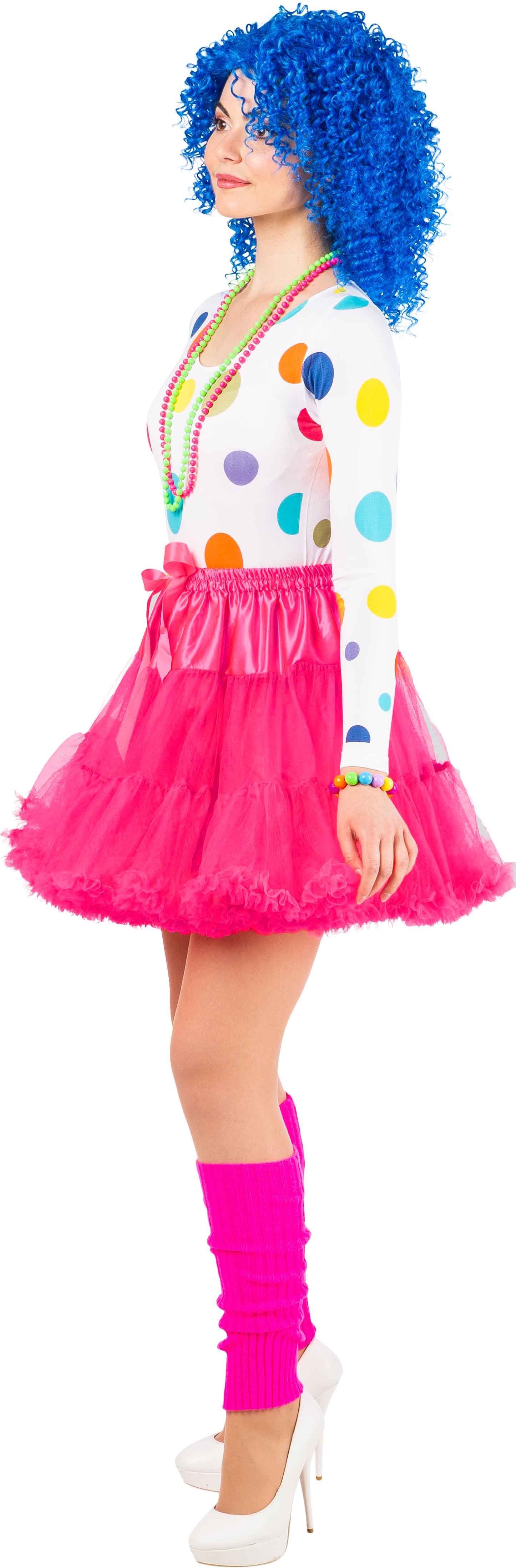 Short petticoat with a frill, fuchsia