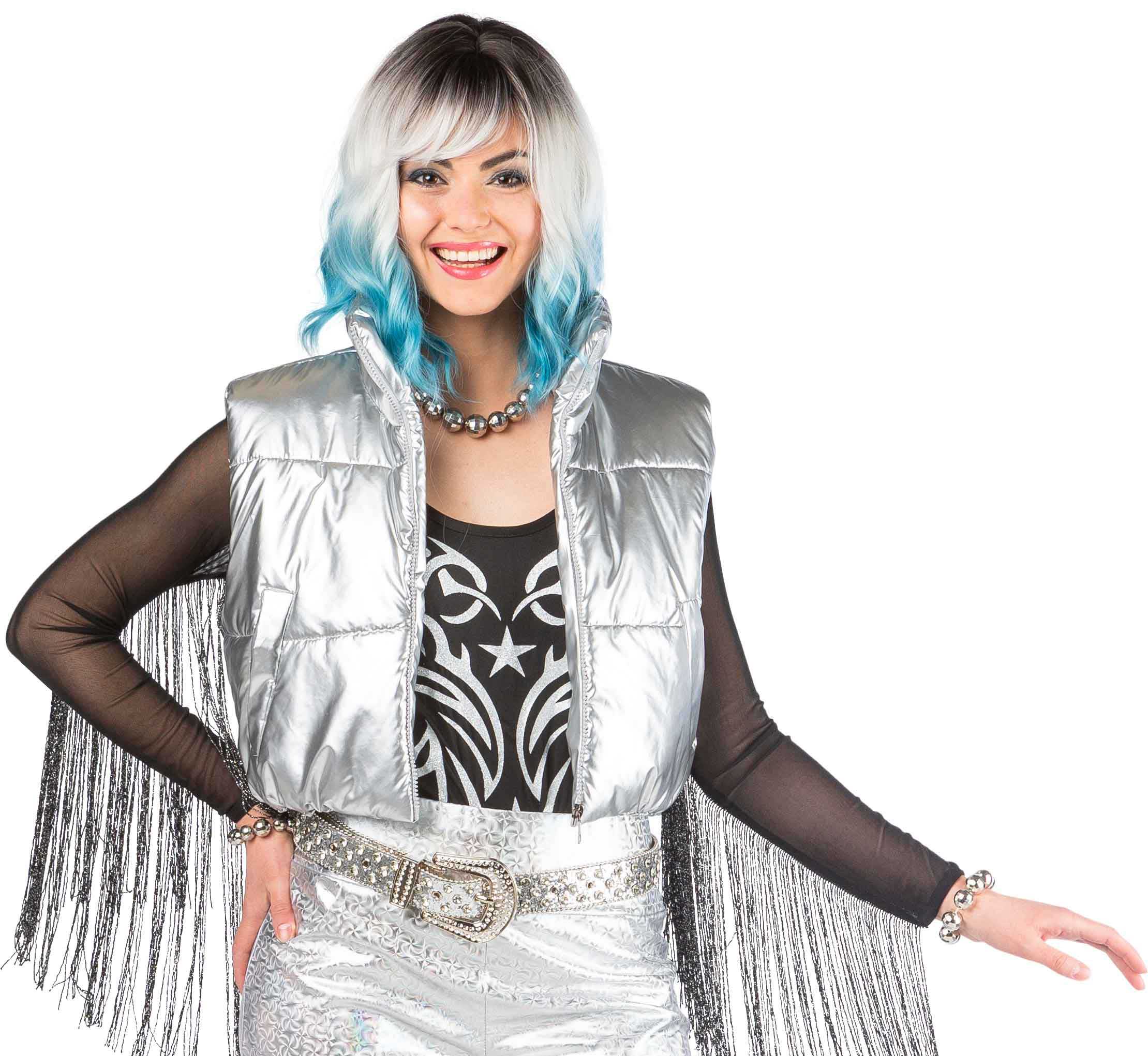 Short quilted waistcoat, silver
