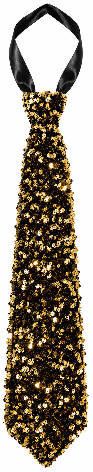 Premium sequinned tie, gold