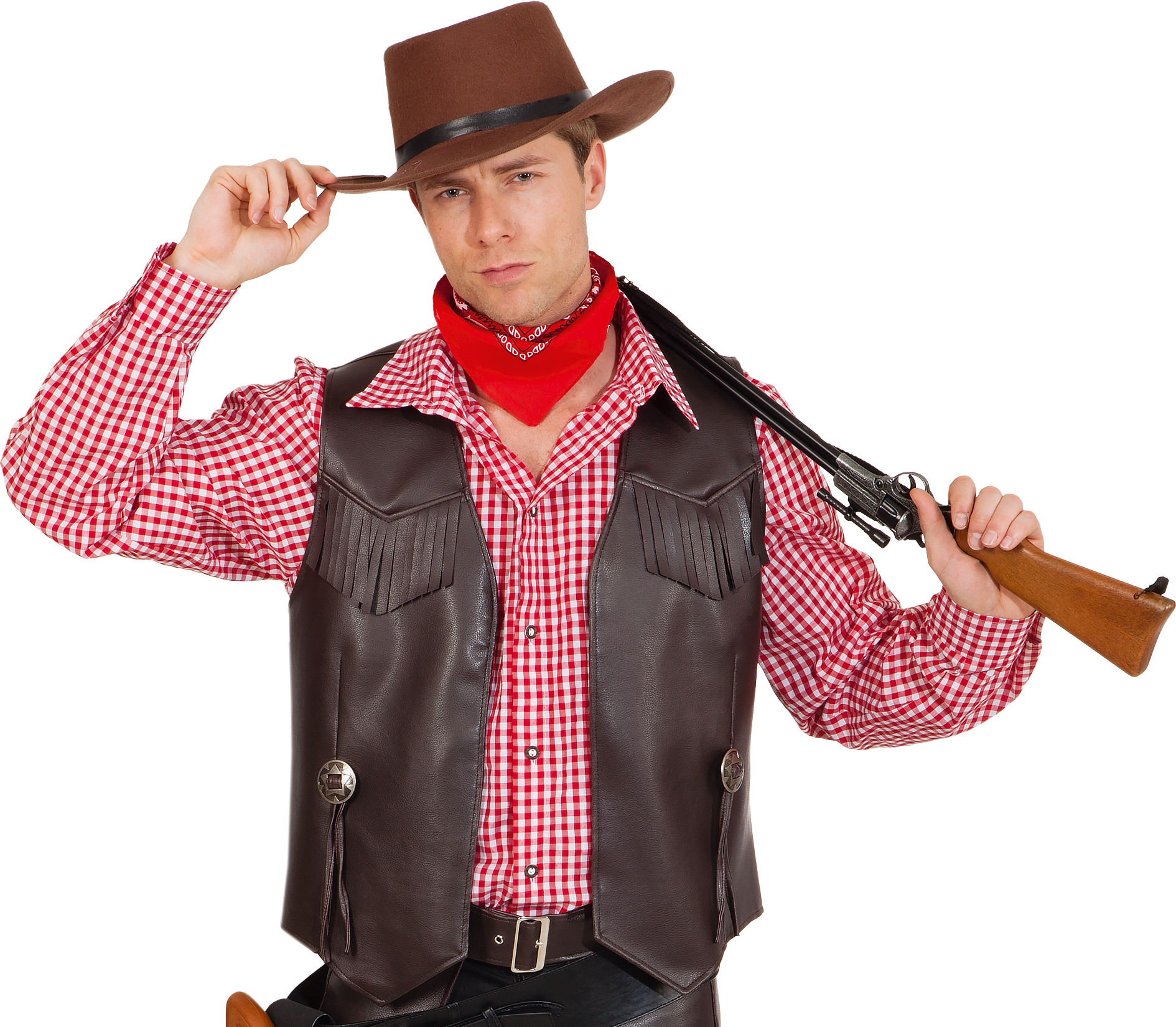 Gilet cowboy, brun