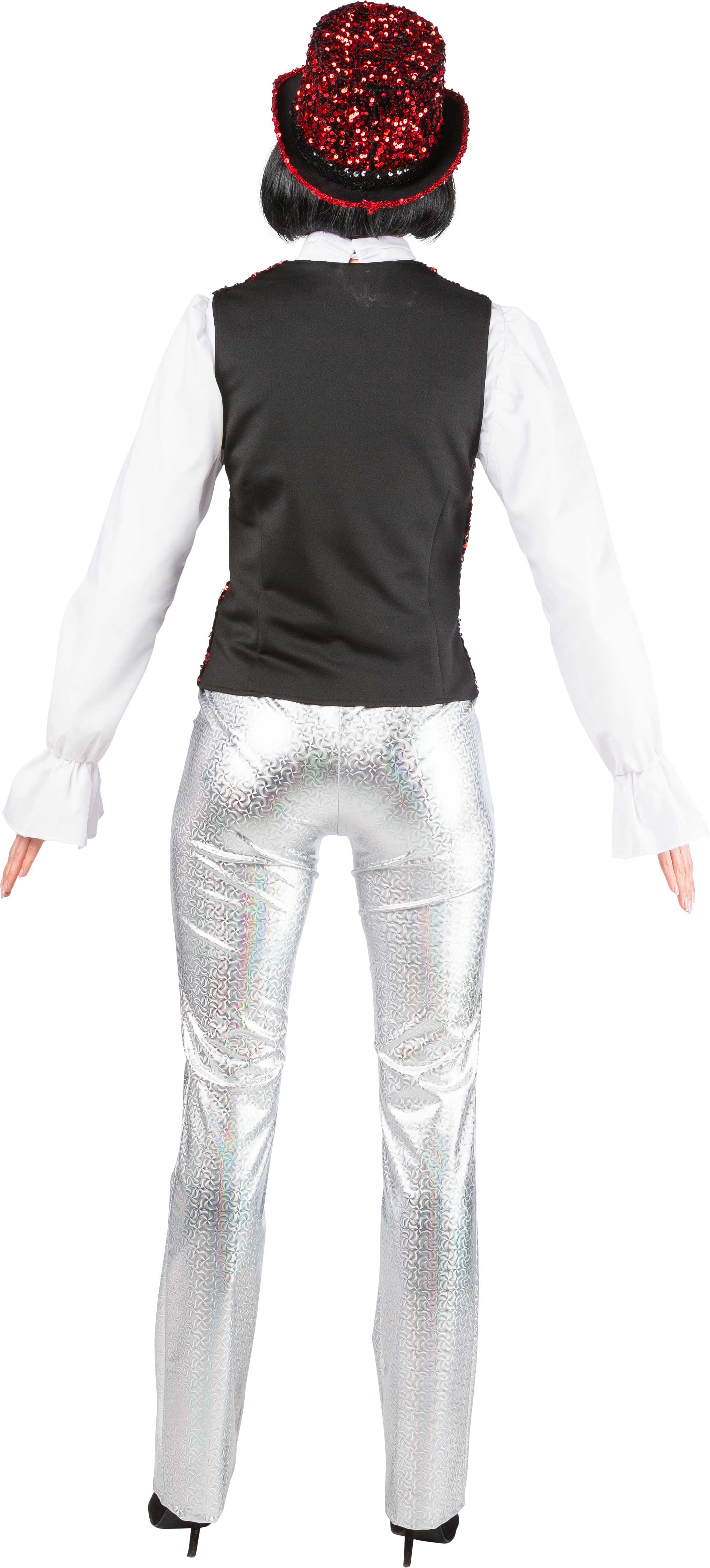 Women's sequinned waistcoat, red