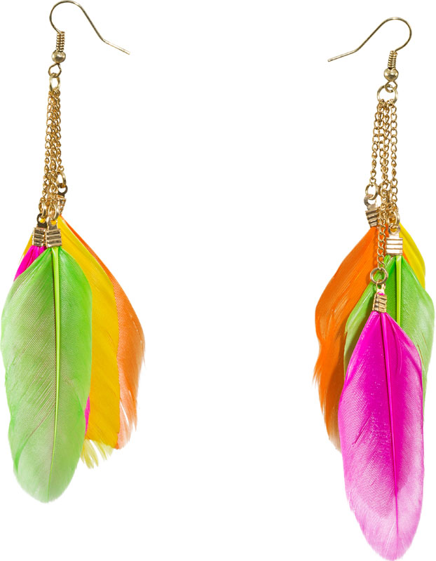 Boucles d'oreilles à plumes, colorés
