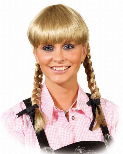Braided wig short with pony, middle-blonde