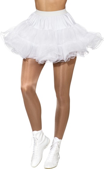 Petticoat, blanc à bordure métallique blanche