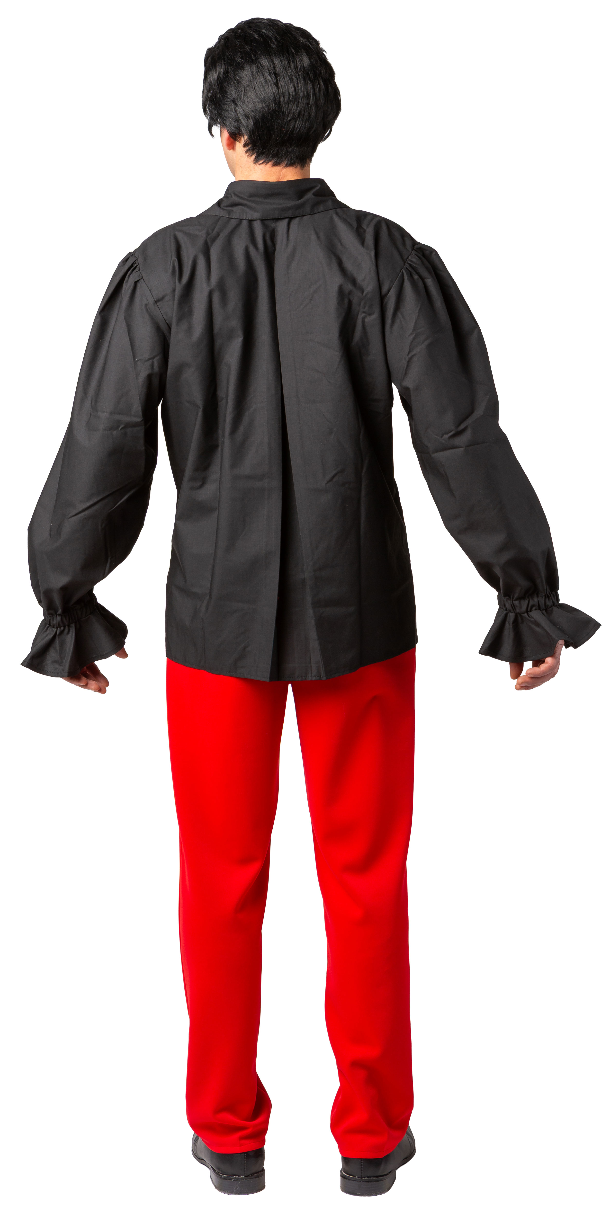 Ruffled shirt with short ruffle, black