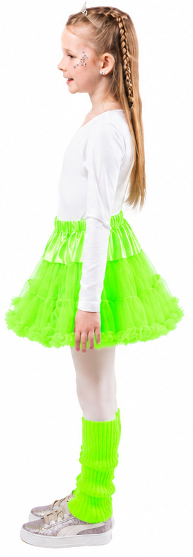 Children's petticoat with frills, neon green