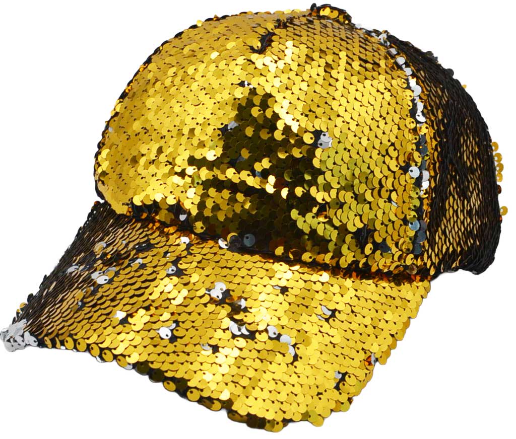 Basecap Wendepaillette, gold-silber