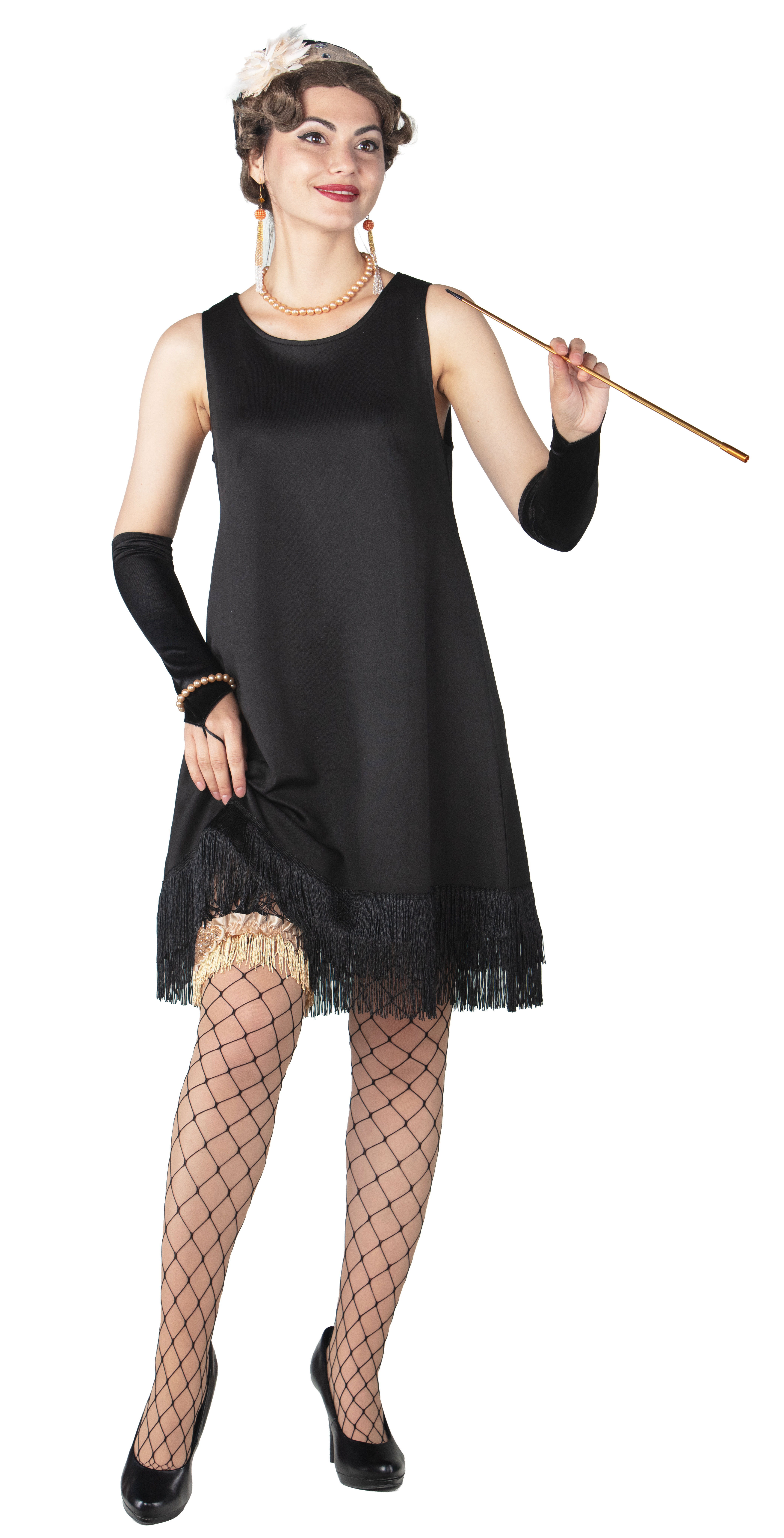 20s dress, black with fringe