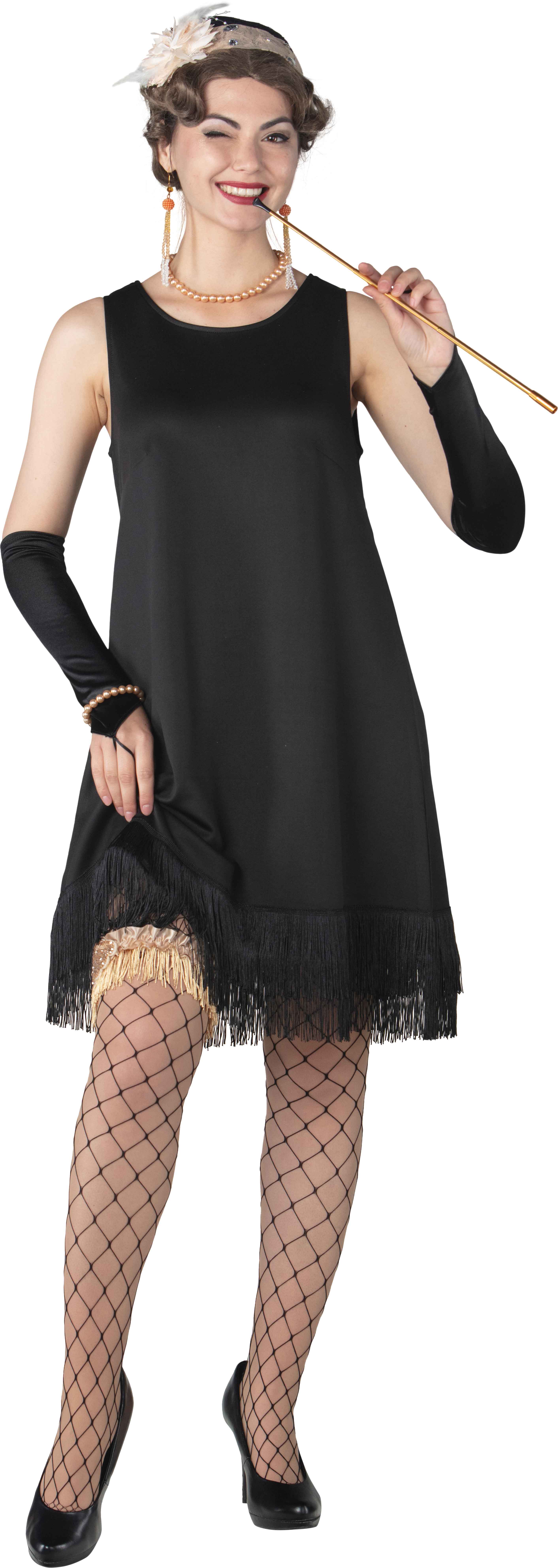 20s dress, black with fringe