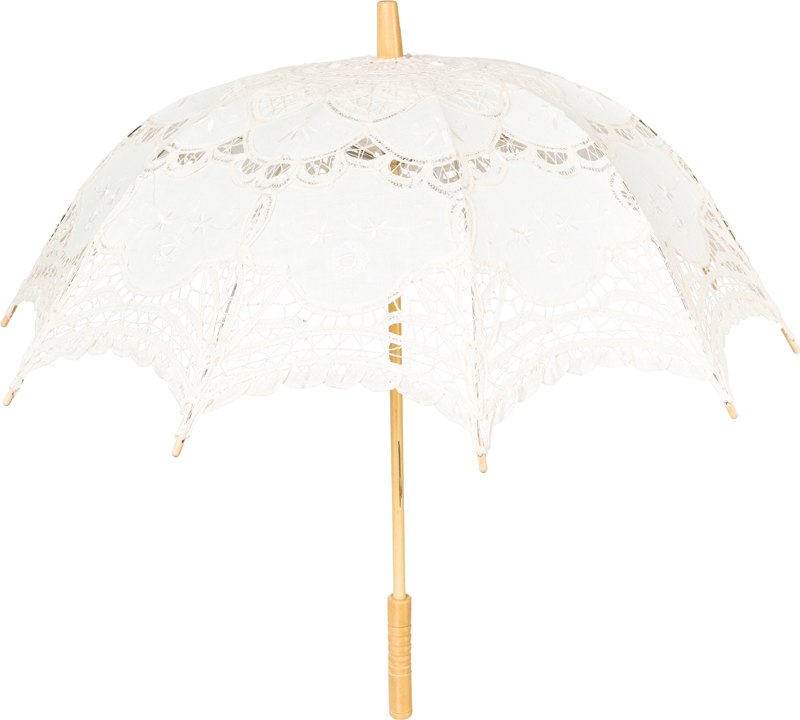 Parapluie à dentelle au crochet, blanc