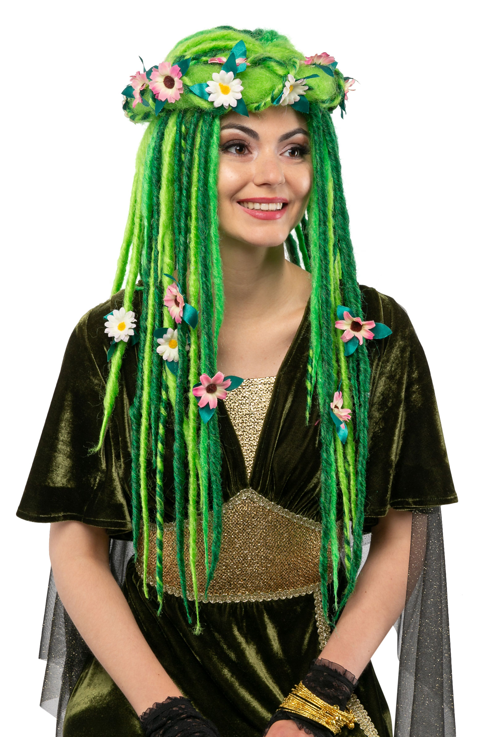 Perücke Waldfee Flora, grün