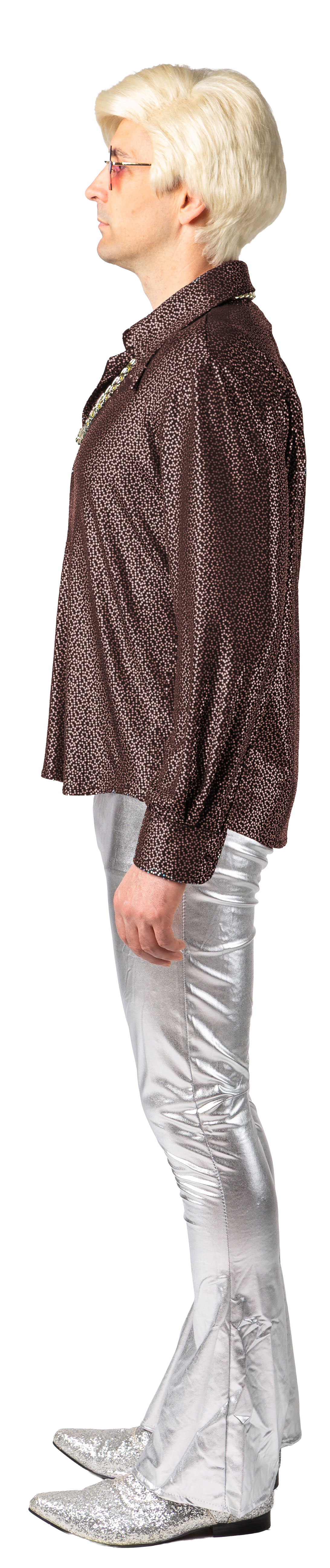 Hemd mit Glitzerdruck, kupfer 