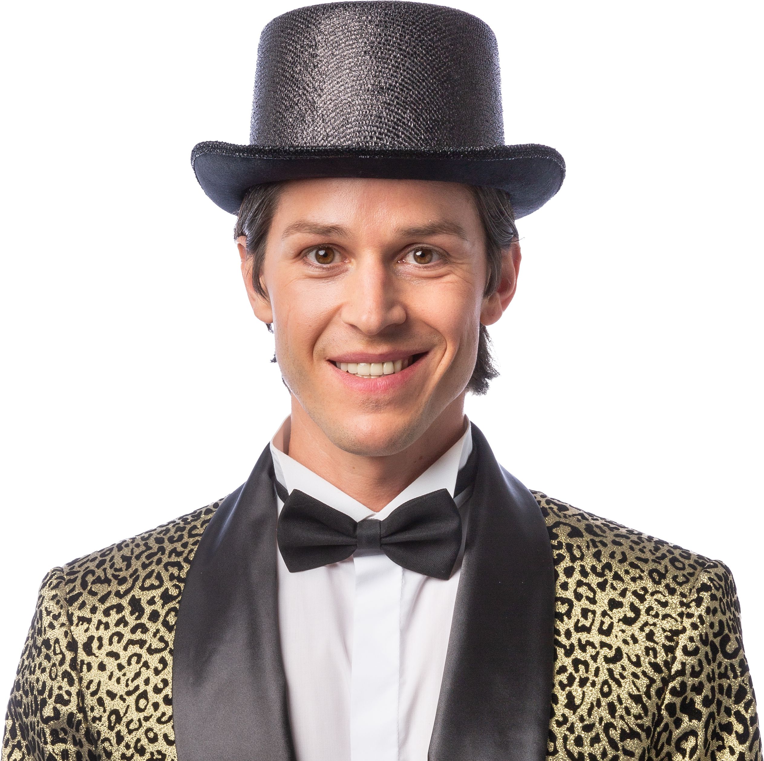 Zylinder Lurex, schwarz 