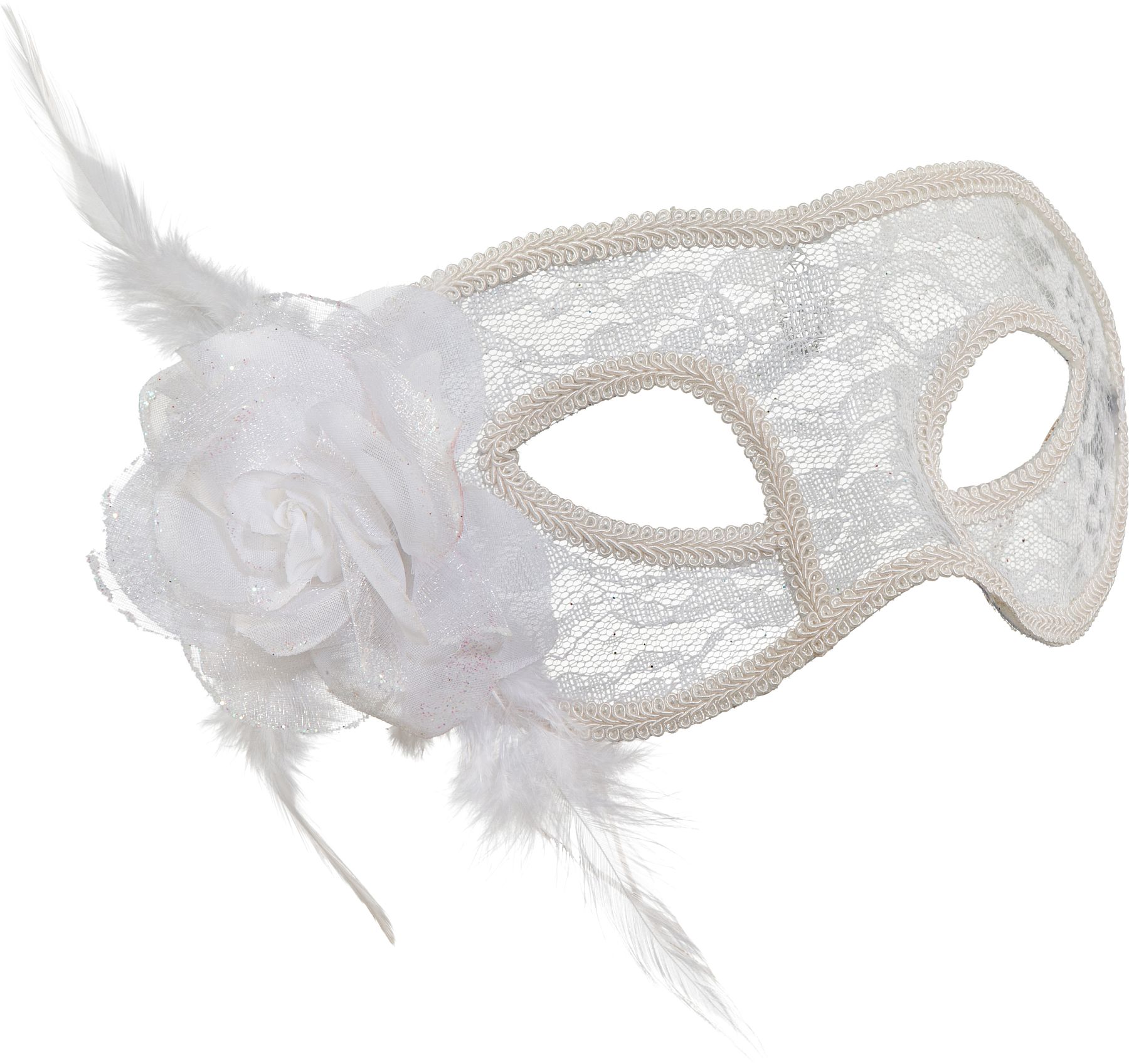 Mask with lace, white