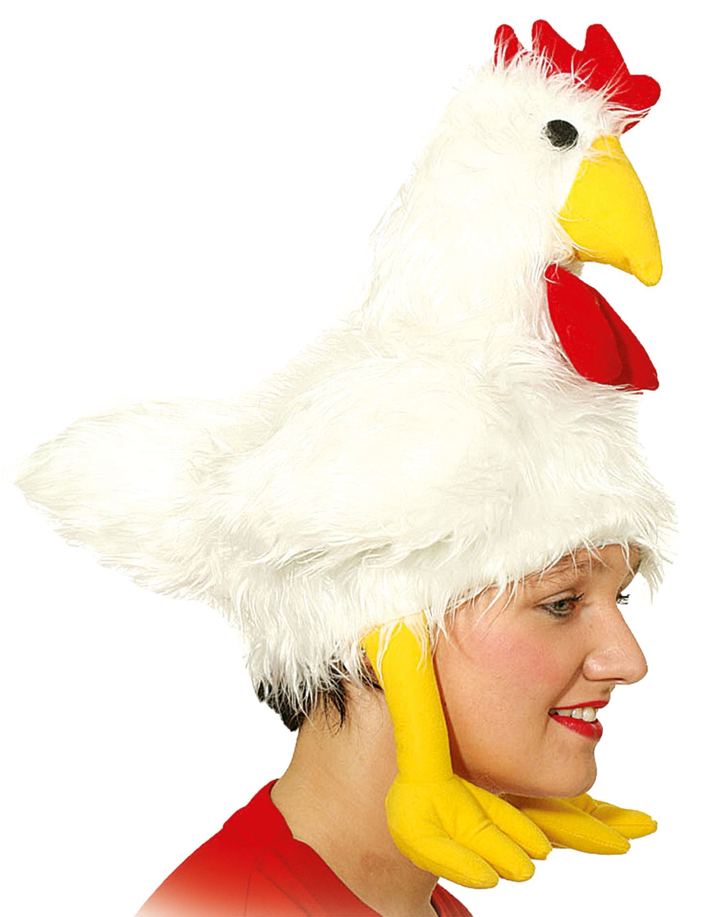 Chapeau en peluche, poulet